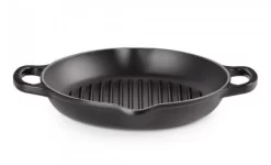 Le Creuset Hoge Grillplaat Rond ø 25 Cm Gietijzer Mat Zwart