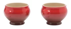 Le Creuset Soepkom ø 11 Cm Aardewerk Kersrood 2 Stuks
