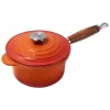 Le Creuset Sauspan Met Deksel En Houten Steel ø 18 Cm Gietijzer Vulcanique