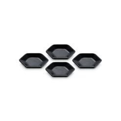 Le Creuset Hexagon Serveerschaaltje 9,5 Cm Aardewerk Zwart 4 Stuks