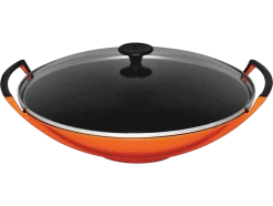 Le Creuset Wok Met Glazen Deksel 4,5 Liter ø 36 Cm Gietijzer Vulcanique