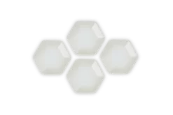 Le Creuset Hexagon Serveerschaaltje 9,5 Cm Aardewerk Meringue 4 Stuks