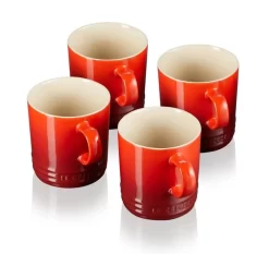 Le Creuset Mok 350 Ml Aardewerk Kersrood 4 Stuks