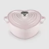 Le Creuset Braadpan Hartvormig Met Rvs Knop 2 Liter Gietijzer Shell Pink