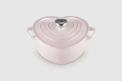 Le Creuset Braadpan Hartvormig Met Rvs Knop 2 Liter Gietijzer Shell Pink